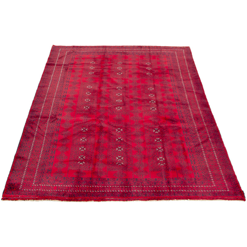 Tapis décoratif en laine noué à la main de conception unique 6 pi 3 po x 9 pi 4 po Cavon