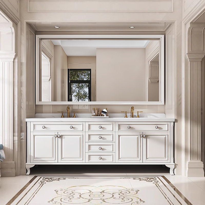 American-style villa luxury bathroom Vanity, 75", White