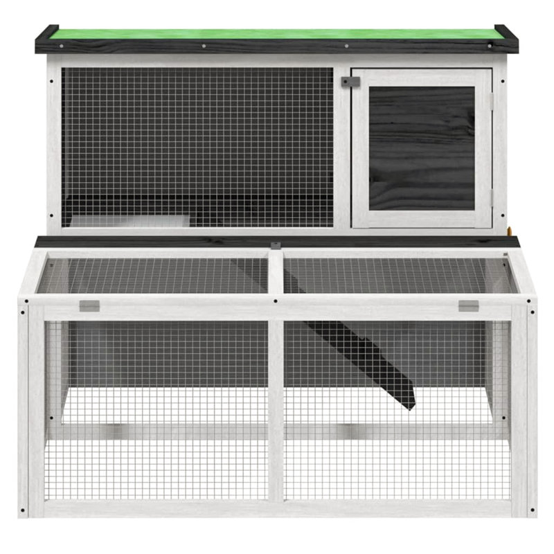 Cummington Small Animal Hutch, Grey/White/Green