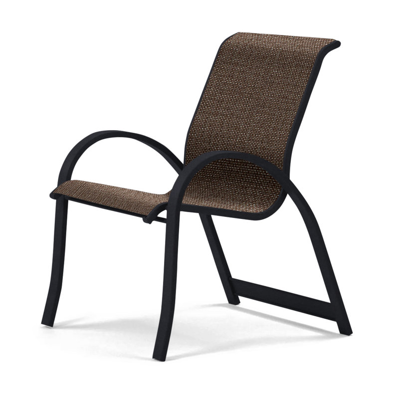 Aruba Stacking Patio Dining Armchair, Yellow, Black