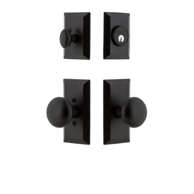 Ageless Iron Vale Plate Entry Set with Single Cylinder Deadbolt and Keep Knob