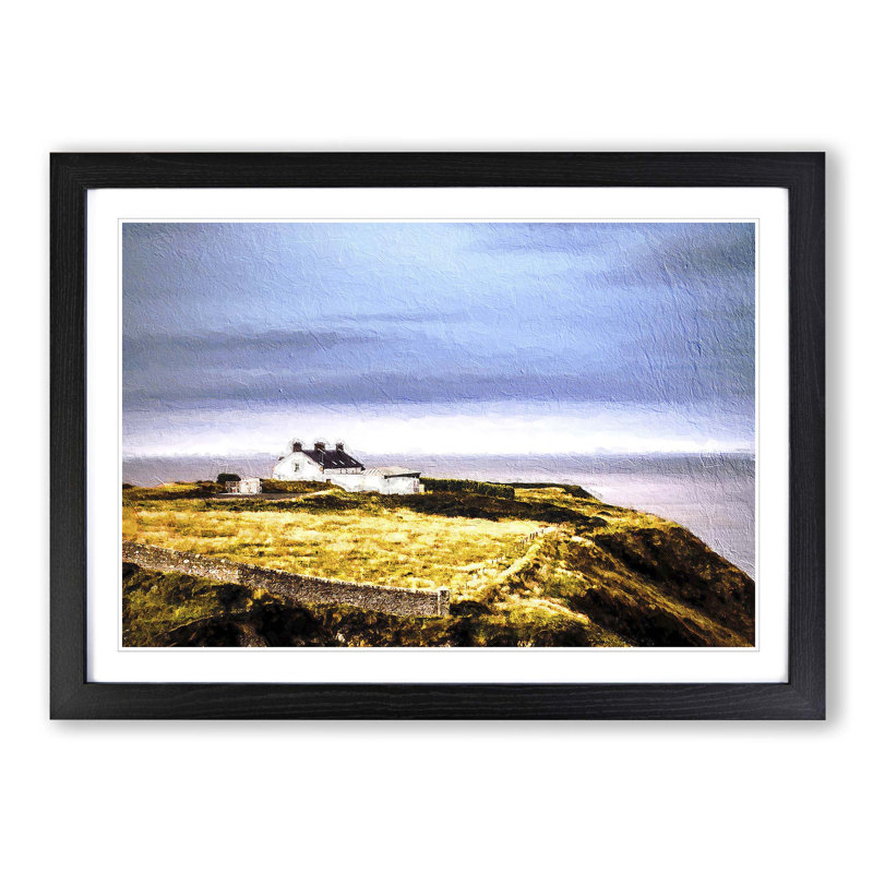 House Upon the Coast of Dublin Ireland - Picture Frame Painting Print, Black Framed, 36cm H x 48cm W x 2cm D
