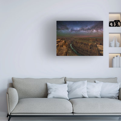 Art mural sur toile tendue - "Deux rivières à Toroweap" par Royce Bair pour décoration de salon, de chambre à coucher ou de bureau - 14 x 19