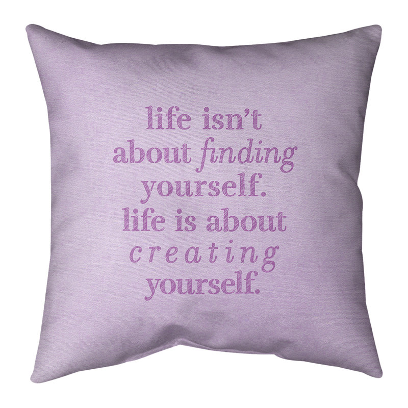 Coussin Handwritten, 16 po x 1 po, Violet, Housse de coussin seulement - sans coussin