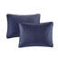 Ensemble de literie réversible bleu marine en microfibre de polyester, style transitionnel pour la maison