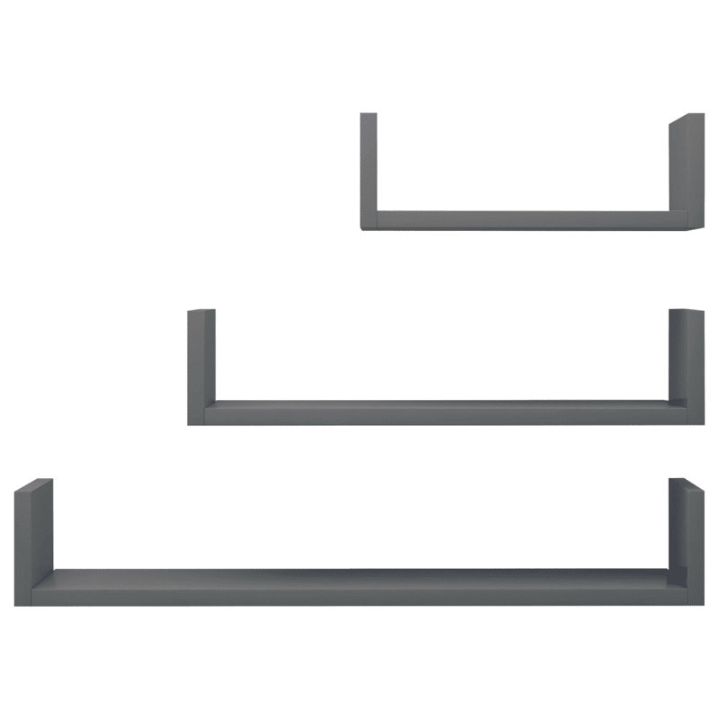 Abdulkadir 3 Piece Solid Wood Floating Shelf Set, Old Wood, 10cm H x 60cm W x 15cm D