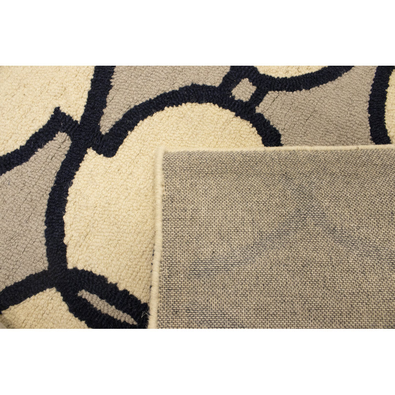 Tapis moderne touffeté à la main à motif géométrique multicolore rectangulaire 5 pi x 8 pi Sharella