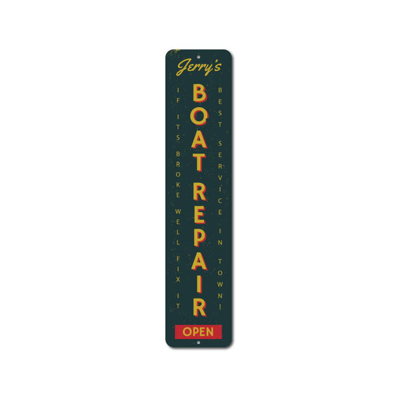 Enseigne verticale en aluminium pour bateau, H 6 po x l 24 po x P 0,063 po