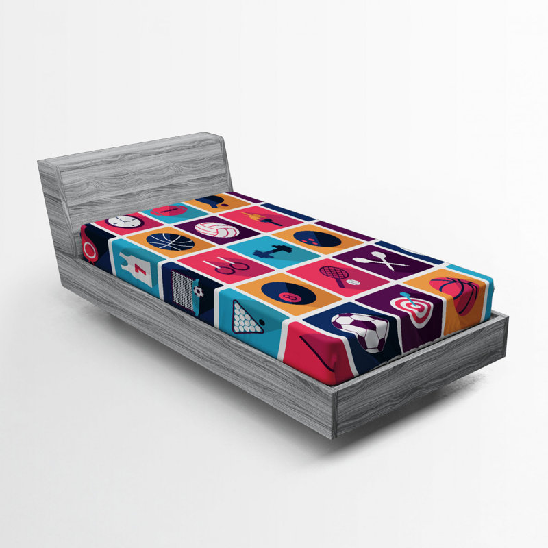 Microfiber Geometric Fitted Sheet, Full Fitted Sheet