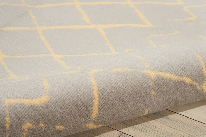 Tapis gris à motif géométrique Petit Borendy, Rectangle 5 pi 3 po x 7 pi 3 po