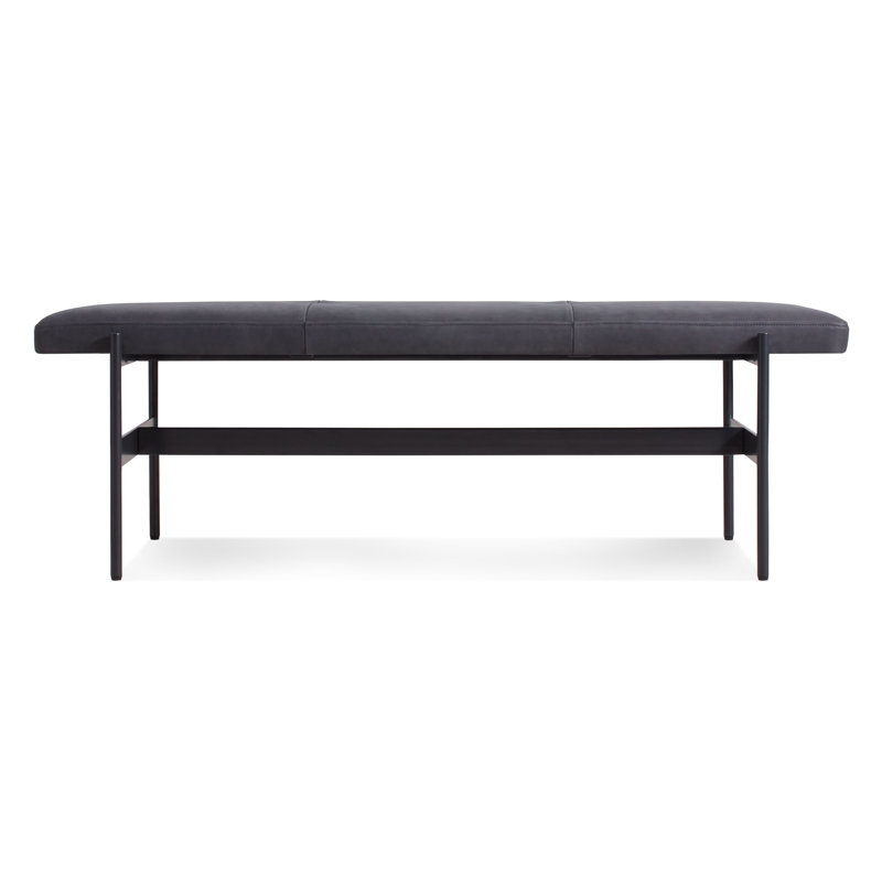 Banc de jour, Encre cuir véritable, Oblivion, H 17 po x l 55 po x P 14 po