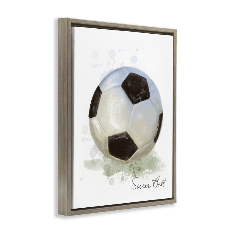 Cadre flottant pour ballon de soccer en pastel doux, design par Matthew Piotrowicz, H 31 po x l 25 po