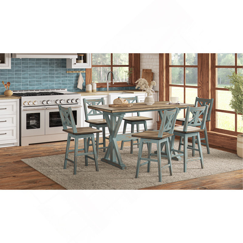 X Based Counter Height Casual Dining Table