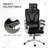 High Back Home Office Chair, Fabric Computer Desk Chair With Adjustable Headrest, Lumbar Support, Armrest, Foot Rest, Reclining Back