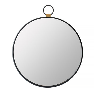 Iron Frame Vertical Round Mirror