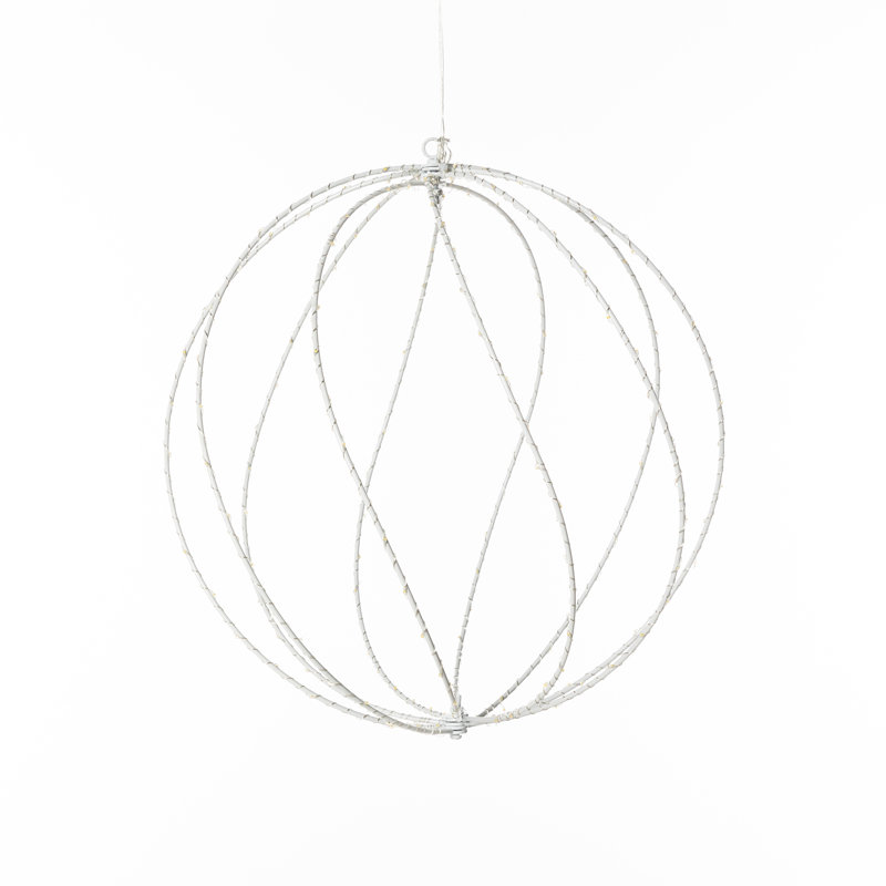 Twinkle Lit Sphere, White, Small, 15.75", White
