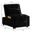 4 In 1 Bed With Pillows, Adjustable , Black Velvet Fabric, Design Comfortable Upholstery, Space-1267303382