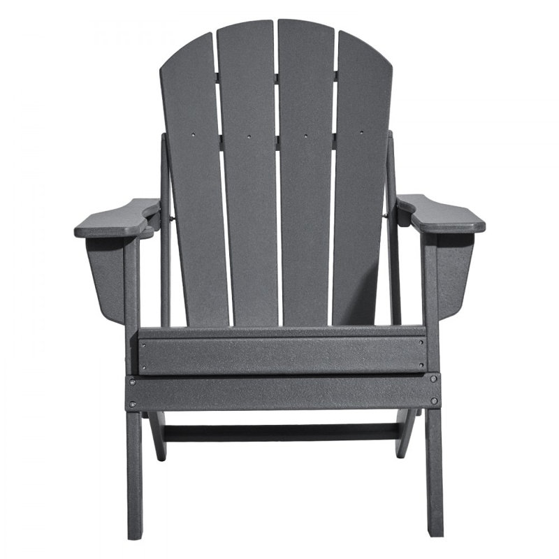 Adirondack Chair Plastic Set of 2 All-Weather Folding Fire Pit, Gray