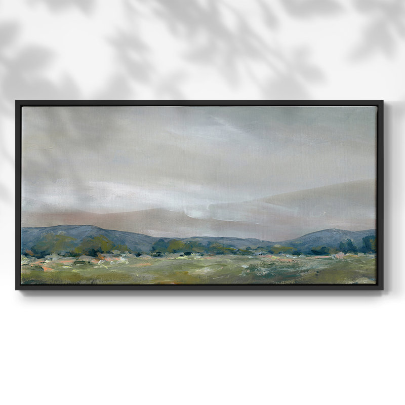 The Spring Coulee - Toile tendue avec châssis tendue, prête à être accrochée, H 17 po x l 33 po, Noir, noir, noir, noir