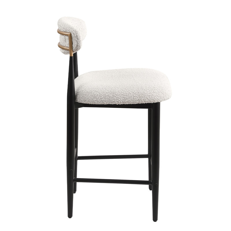 Ensemble de 4 tabourets de comptoir revêtus de 25,8 po Velora, Beige