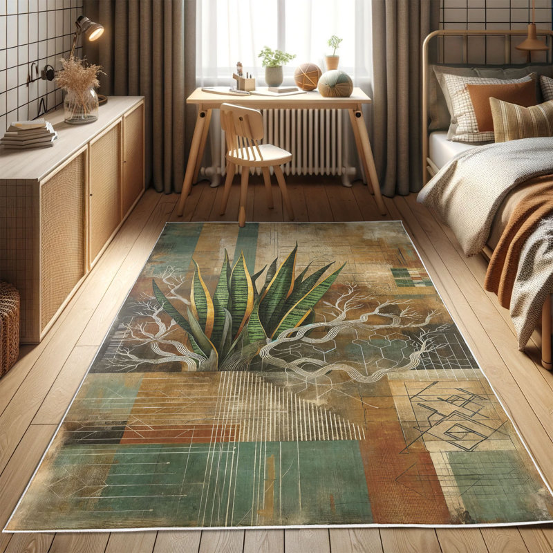 Machine Printed 229cm X 157cm Area Rug