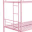 Lit superposé en métal rose simple au-dessus de - Produit moderne pour économiser de l'espace dans la chambre à coucher, construction en acier pour la longévité, environnement silencieux et silencieux, roulement de grande capacité, escalier sécuritaire inclus, assemblage facile avec-1701956452-1701956455