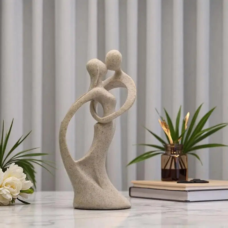 Abstract Kissing Couple Figurine