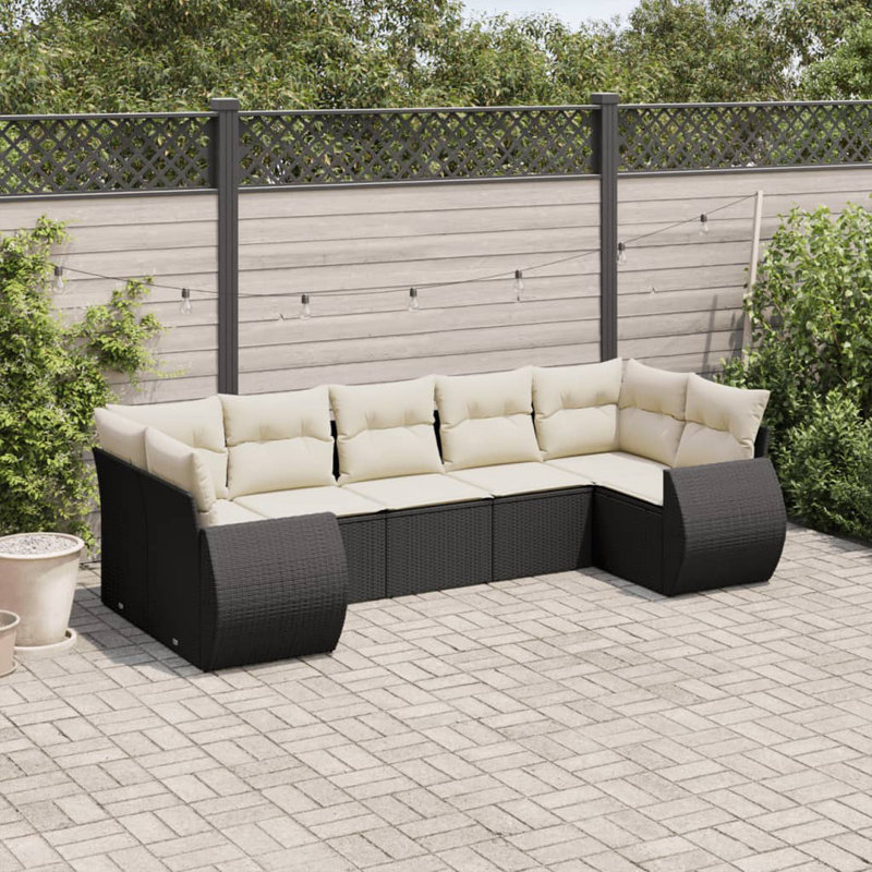 Ensemble de canapé de jardin en polyester thermolaqué en rotin PE 100% polyester Vidaxl