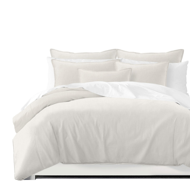 Phoenix Microfiber Duvet Cover Set, Pearl, Full Duvet Cover + 2 Standard Shams