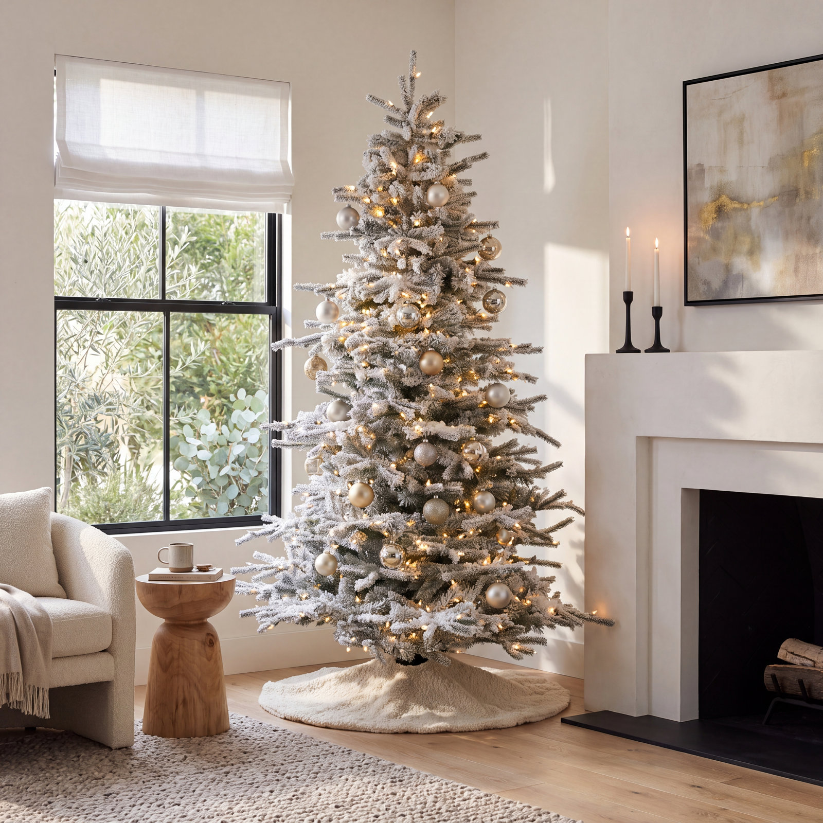Hendricks Lighted Artificial Fir Christmas Tree, 7.5' H
