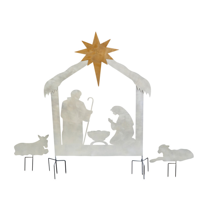 Ensemble de 3 pièces décoratives à bordure laser crèche