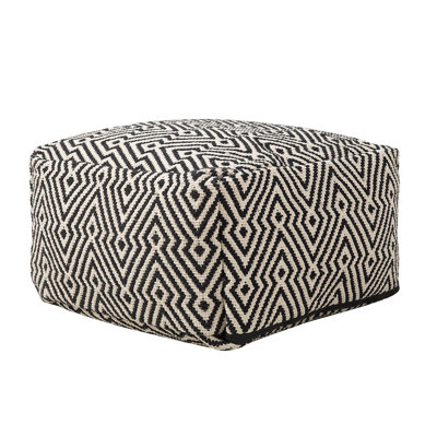 Abbeville 50cm Wide Square Geometric Pouf Ottoman