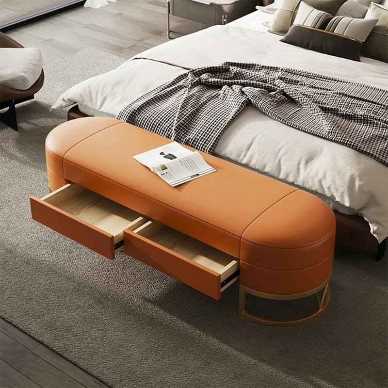 Banc avec revêtement, 16.54"H x 70.87"L x 17.72"D, Orange