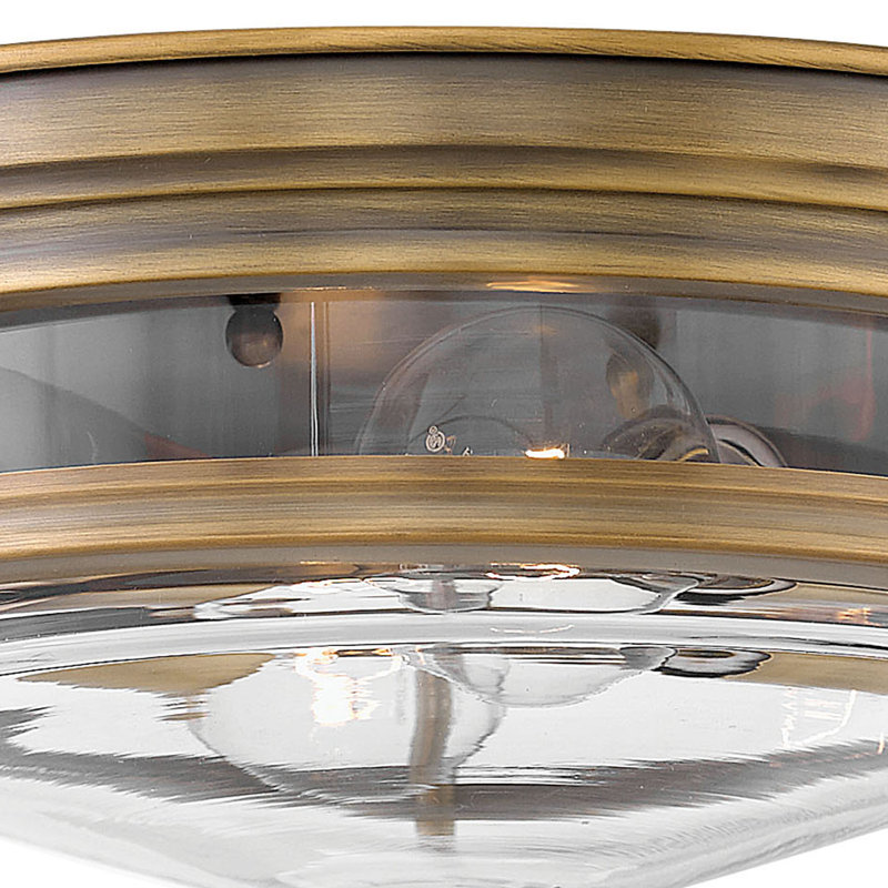 Hadley Two-Light Flush Mount Ceiling Light, Brushed Bronze, Incandescent, Clear