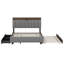 Grand lit plateforme tapissier avec tête de lit, lit gigogne simple TG et 2 tiroirs-100084005