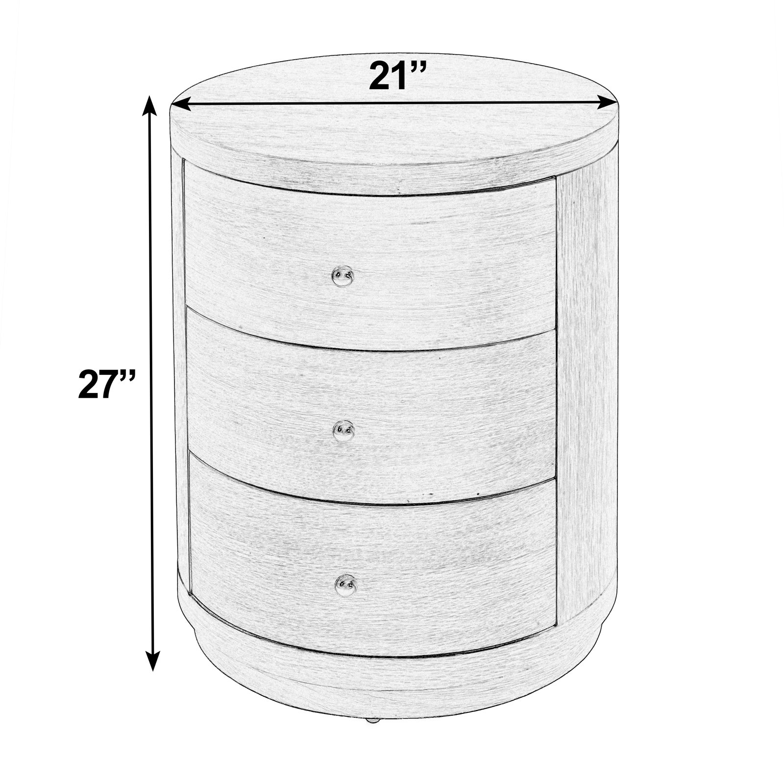 Celine 3-Drawer Acacia Nightstand, Smooth White