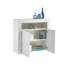 Tereza White Gloss Sideboard Cabinet, 2 Door Buffet with Lights, Adjustable Shelf, Glossy Doors-1462252514