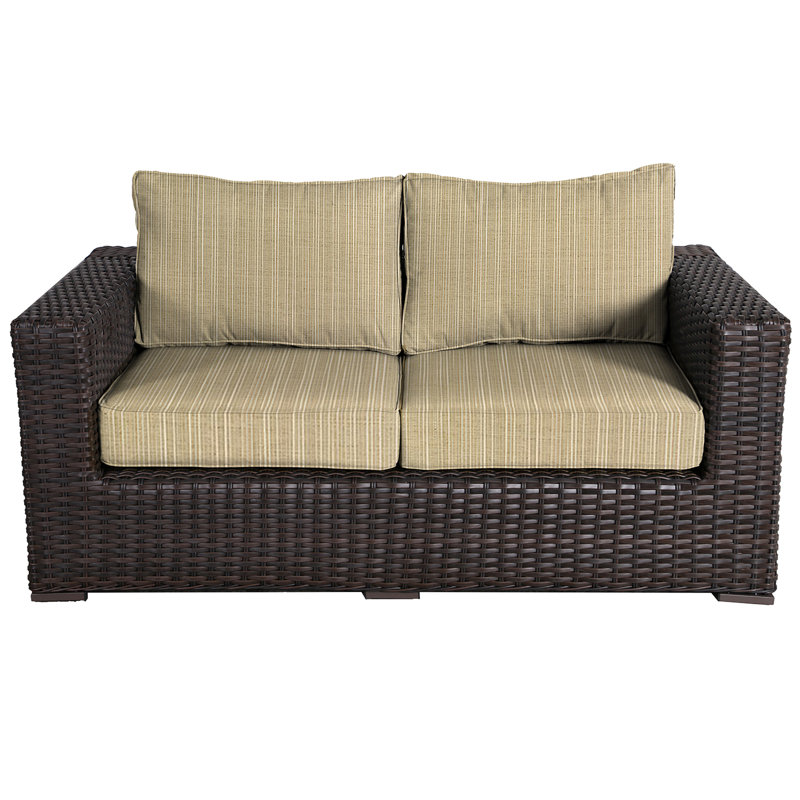 Woodham 65'' Wide Loveseat with Cushions, Dupione Bamboo