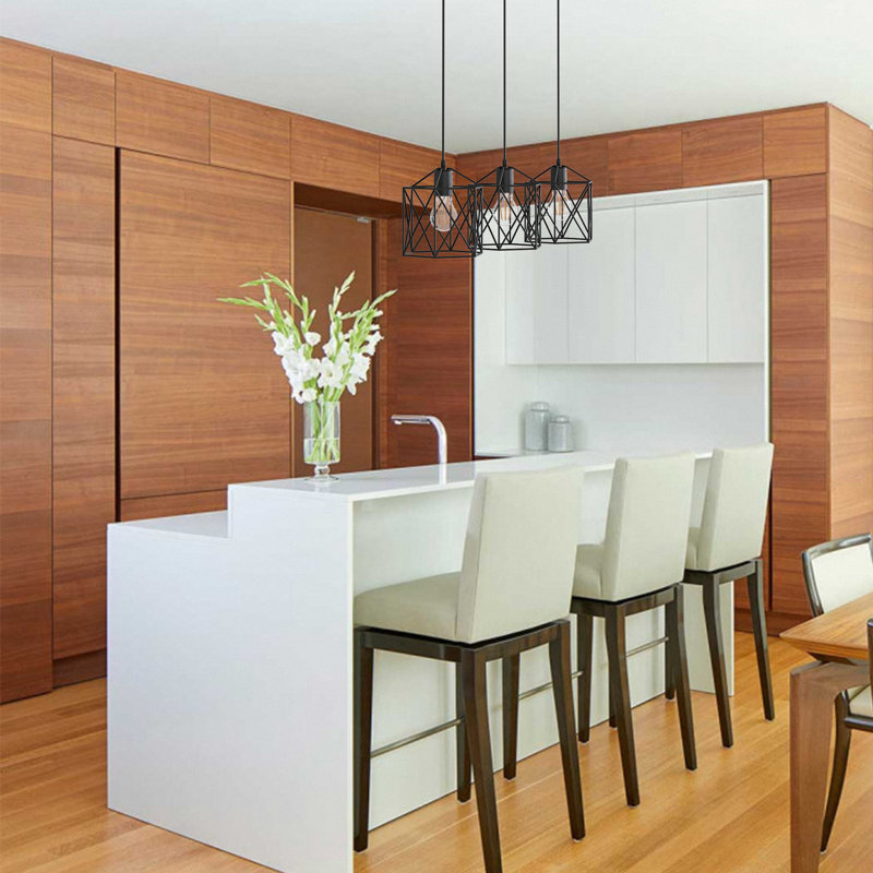 Biyanka 3 - Light Stainless Steel Kitchen Island Pendant