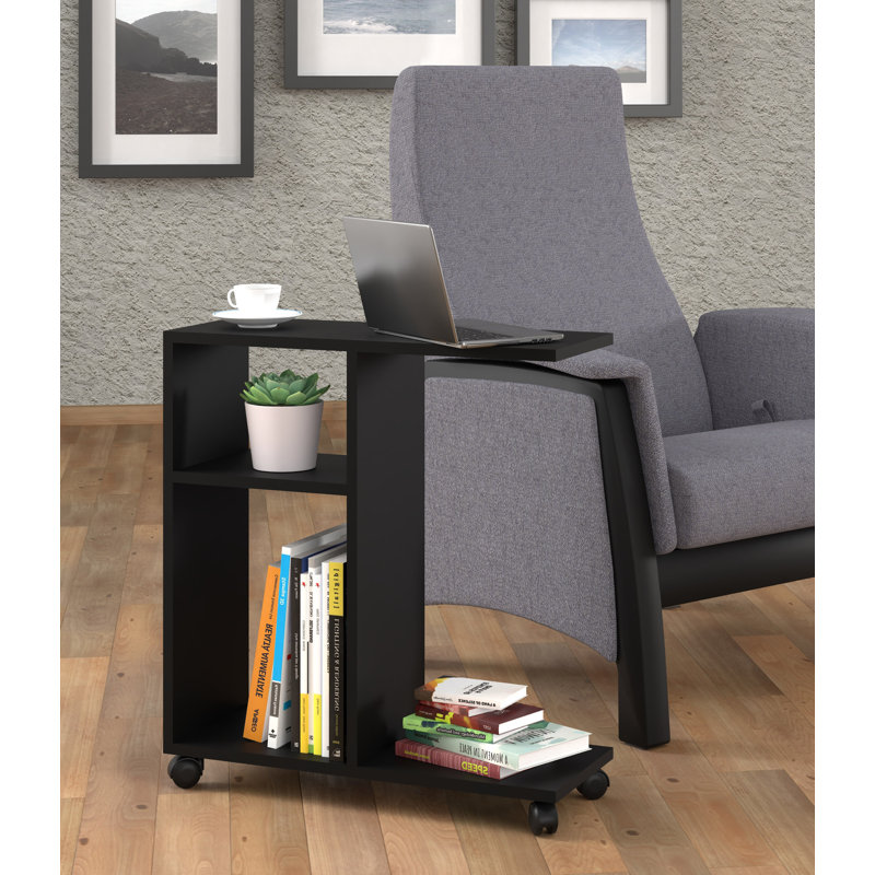 Jandre Wheel End Table, Black