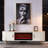 Beige Solid Wood TV Cabinet Heating Fireplace