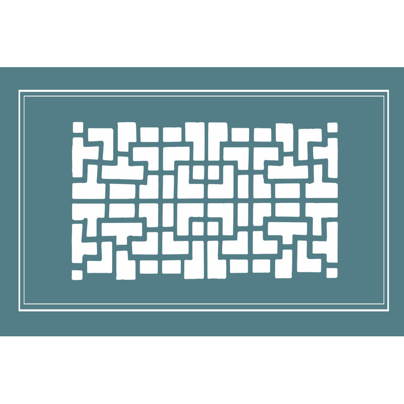 Shoji Screen In Teal III by Vision Studio - Wrapped Canvas Print, 30cm H x 46cm W