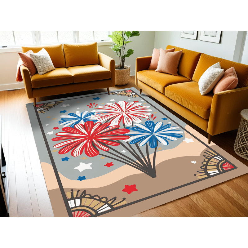 Tapis de fête d'été The Holiday Aisle®, Rectangulaire 7 pi x 10 pi