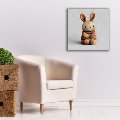  «Kn tricot Baby Bunny» par Ann Klee, art mural sur toile, 26 po x 26 po