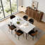 Modern Dining Table with Sintered Stone Top, White Matt Finish and Robust Carbon Steel Legs-2125553709