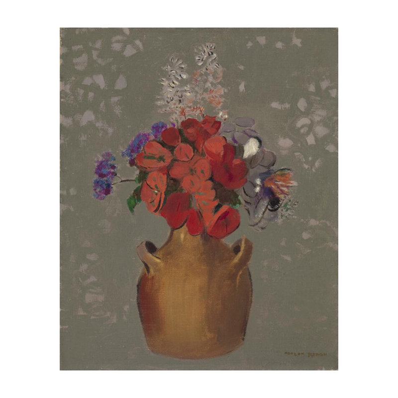 Vase de fleurs par Odilon Redon - Estampe numérique, H 20 po x l 16 po