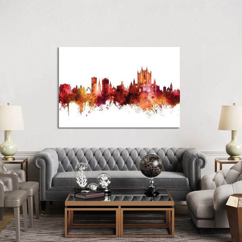 Lincoln, England Skyline by Michael Tompsett - 1 Piece Wrapped Canvas Wall Art, 152.5 cm H x 101.5 cm W