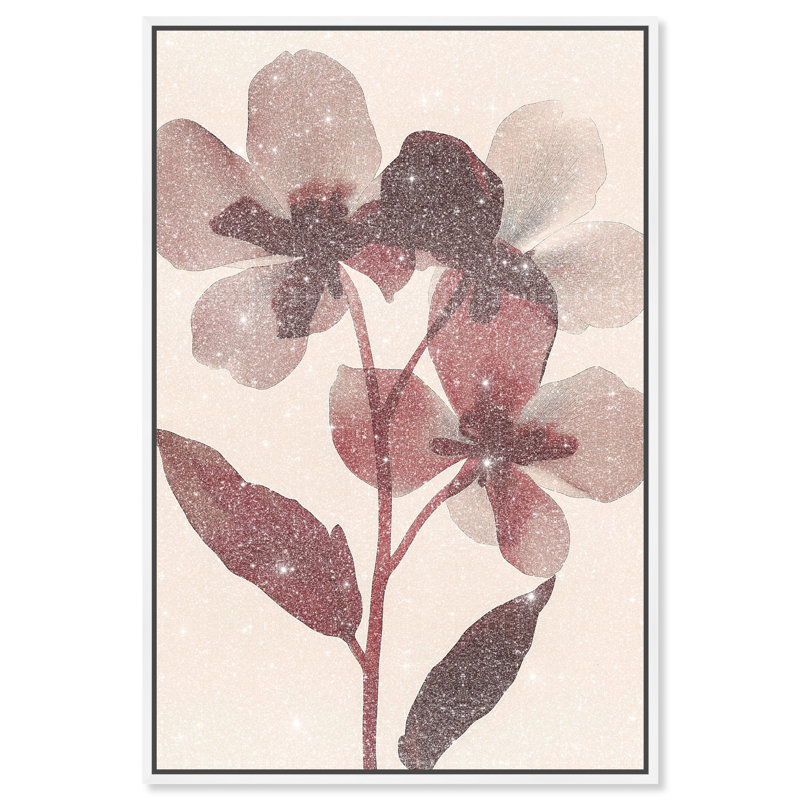 Crimson Coastline II Canvas Abstract Print by Oliver Gal, Black Frame, 10 x 15, 16"H x 11"W, White Frame