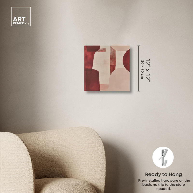 «Scarlet Beacons Canvas Boho» par Art Remedy, Toile tendue, H 12 po x l 12 po x P 1,5 po