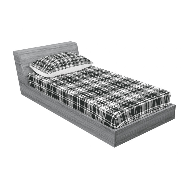 Microfiber Plaid Sheet Set, Twin